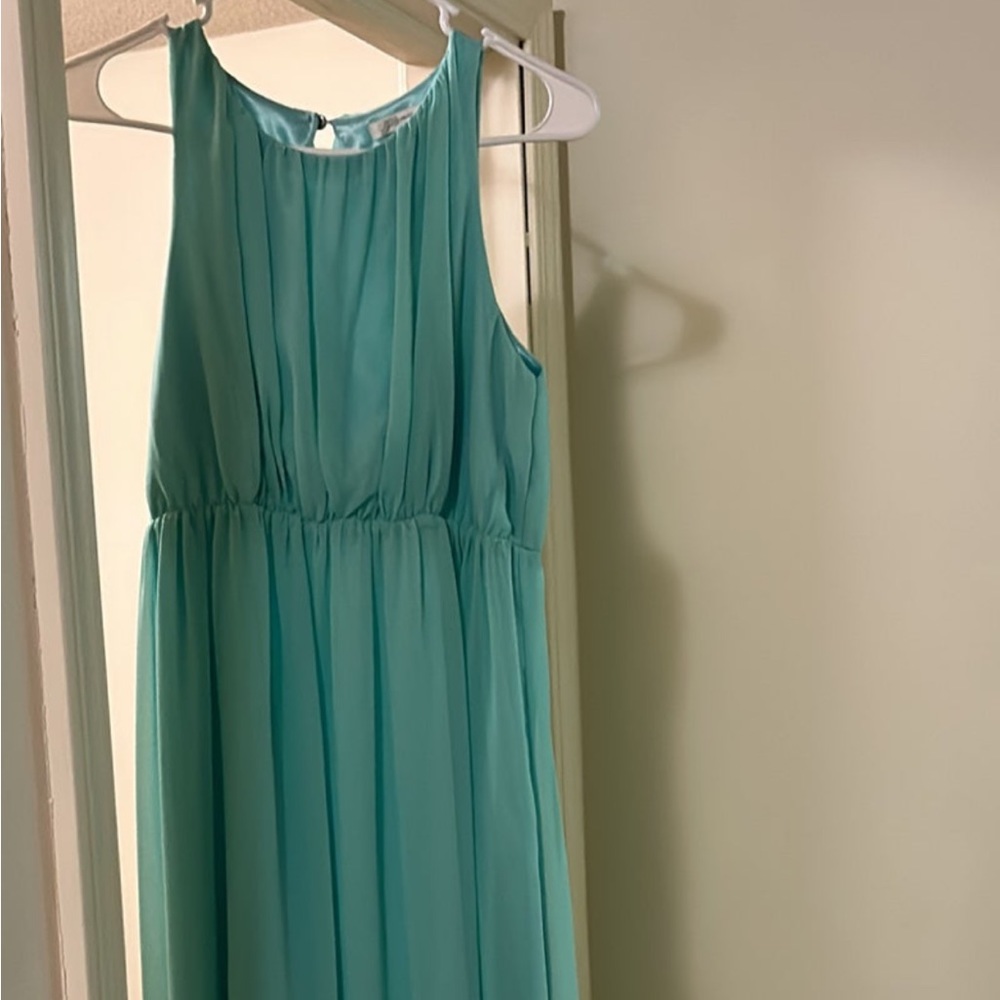 Glamorous 
teal tiered dress